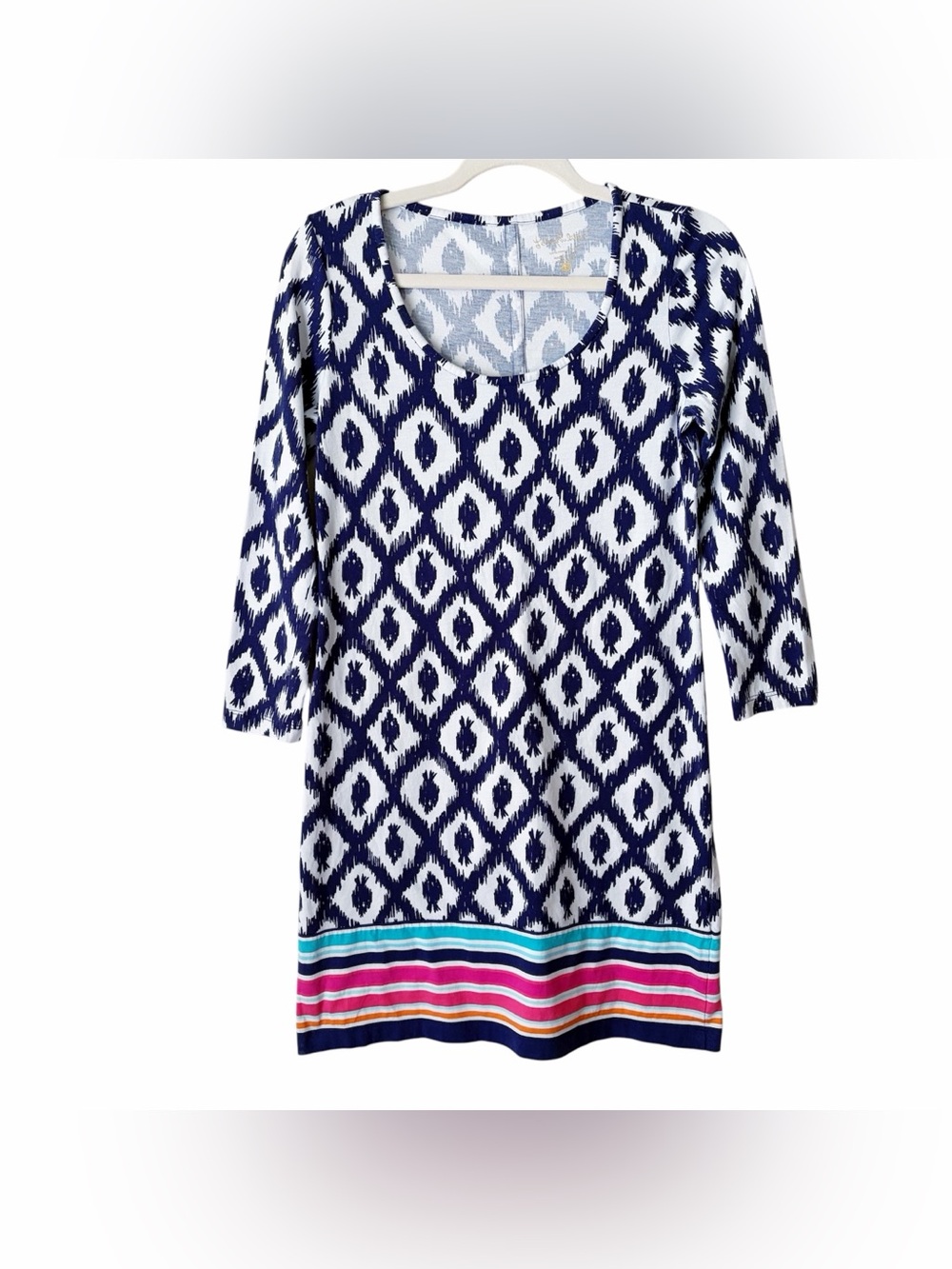 Lilly Pulitzer | Beacon Mini Dress Little Fish Chase Bomber Blue Pima Cotton S - Picture 2 of 7